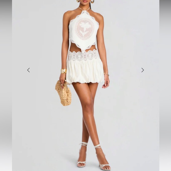 Retrofete Leighton Skirt in white bubble mini skirt - Picture 1 of 6
